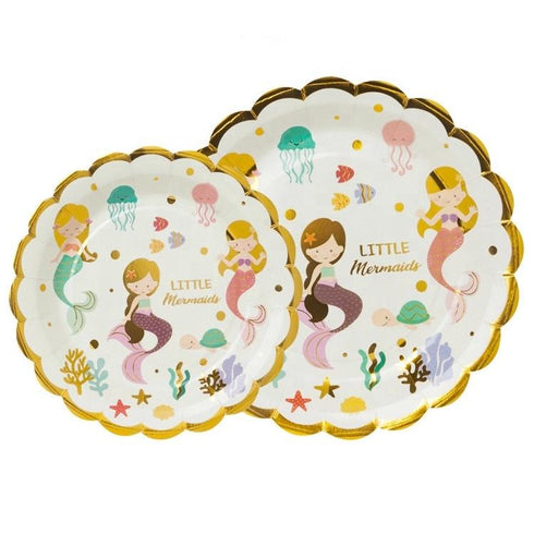 Mermaid Theme Birthday Party Tableware Package (#Type C)